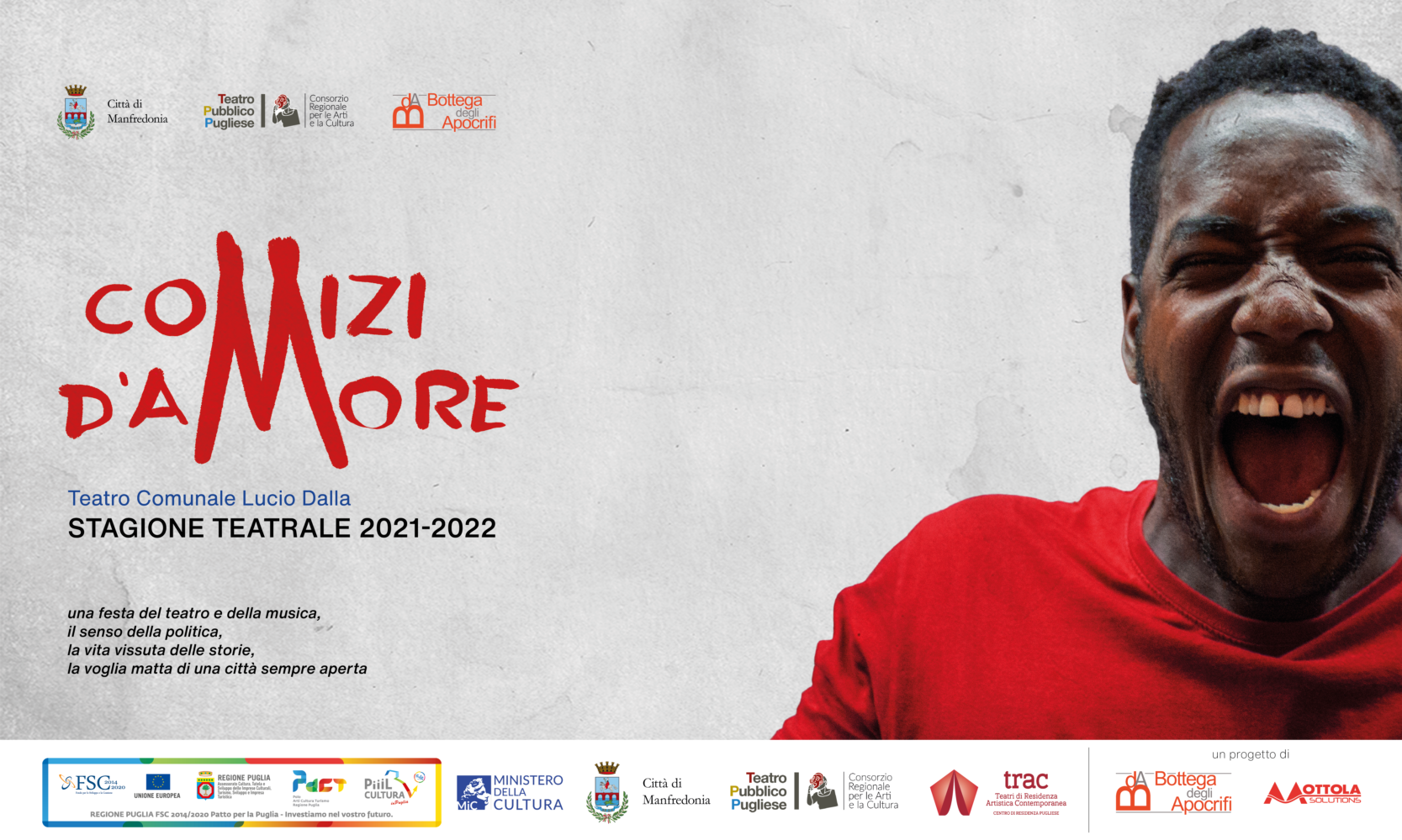 Manfredonia a teatro. “Comizi d’Amore” è il titolo della stagione teatrale 2021-2022 ideata dalla Compagnia Bottega degli Apocrifi.